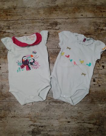 Lot de 2 bodies fille 3 mois 60 cm