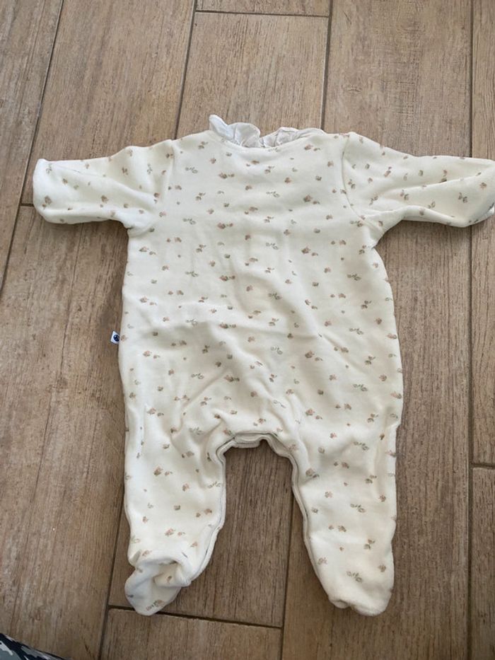 Pyjama Petit Bateau velours col 3M-60cm - photo numéro 4