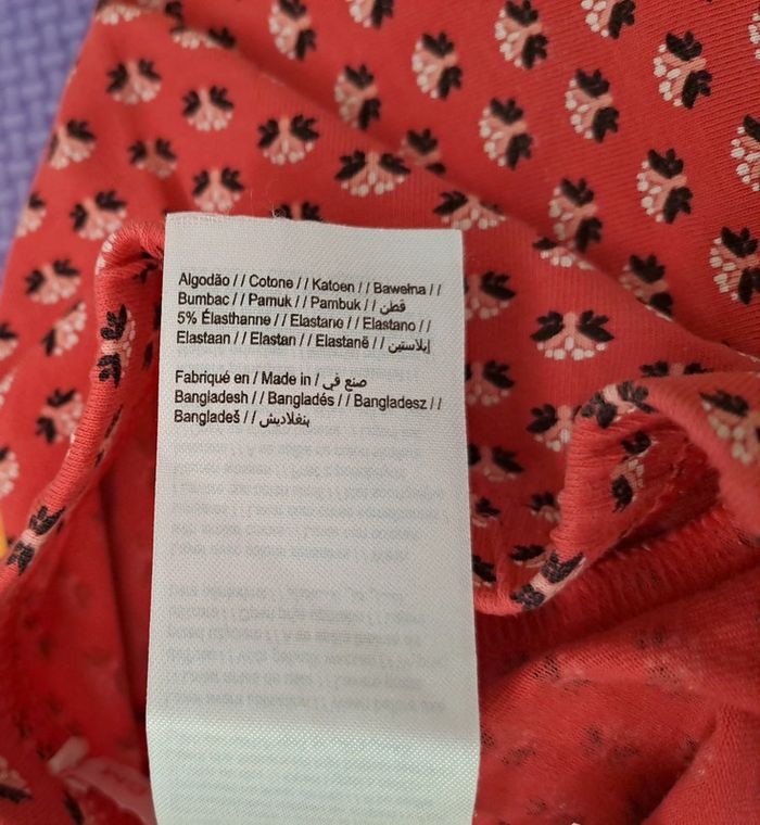 Legging rose fushia fleurs, gémo, taille 6 mois (68 cm) - photo numéro 5