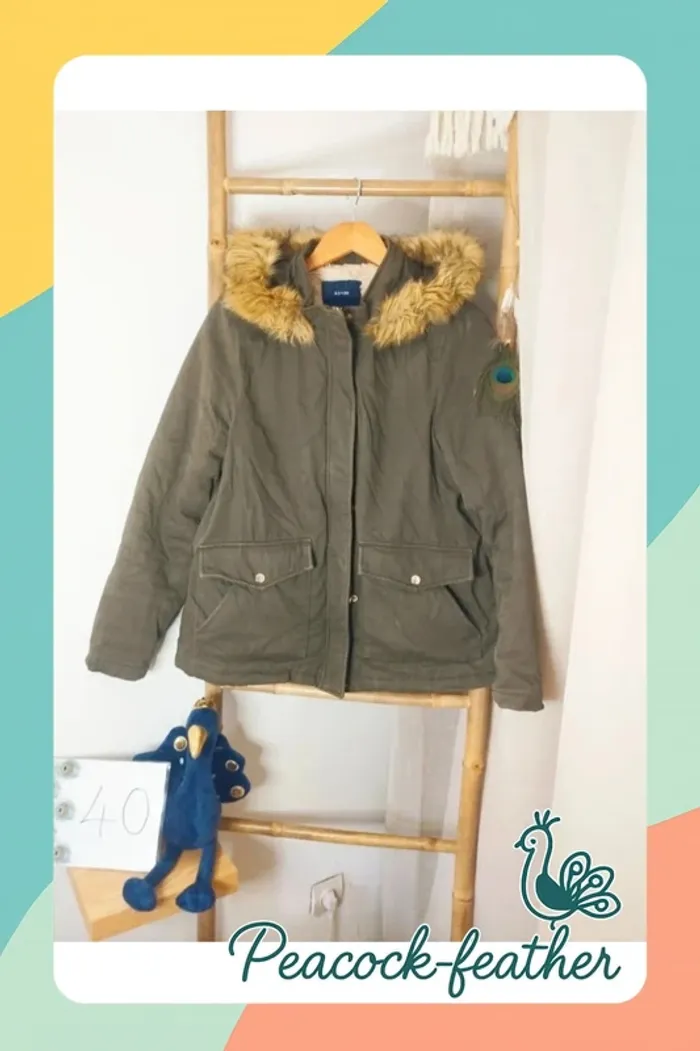 Manteau kaki Kiabi 40/42