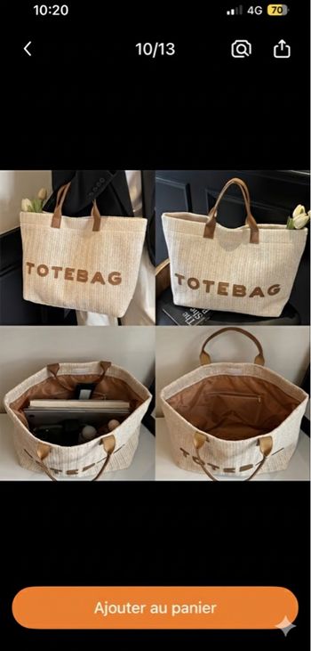 Tote bag crème et camel 