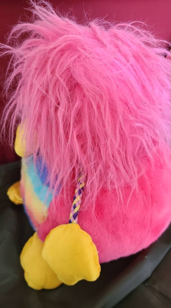 Peluche vintage perroquet AJENA arc-en-ciel oiseau rose - photo numéro 2