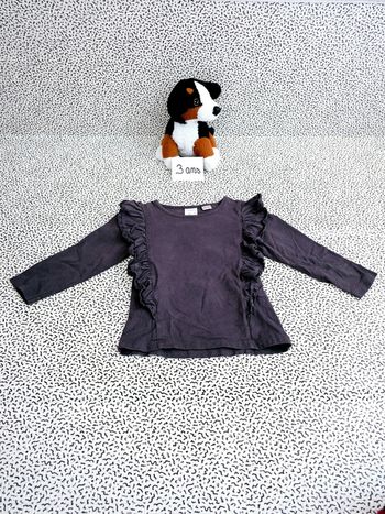 Pull Tee shirt manches longues gros foncé bébé fille 36 mois 3 ans Zara