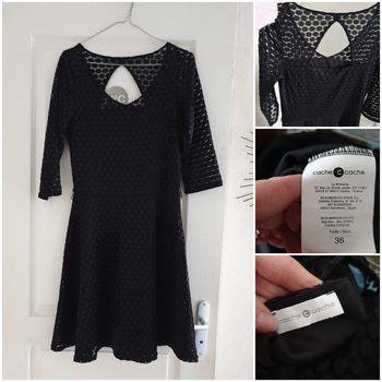 robe noir avec dentelle motif