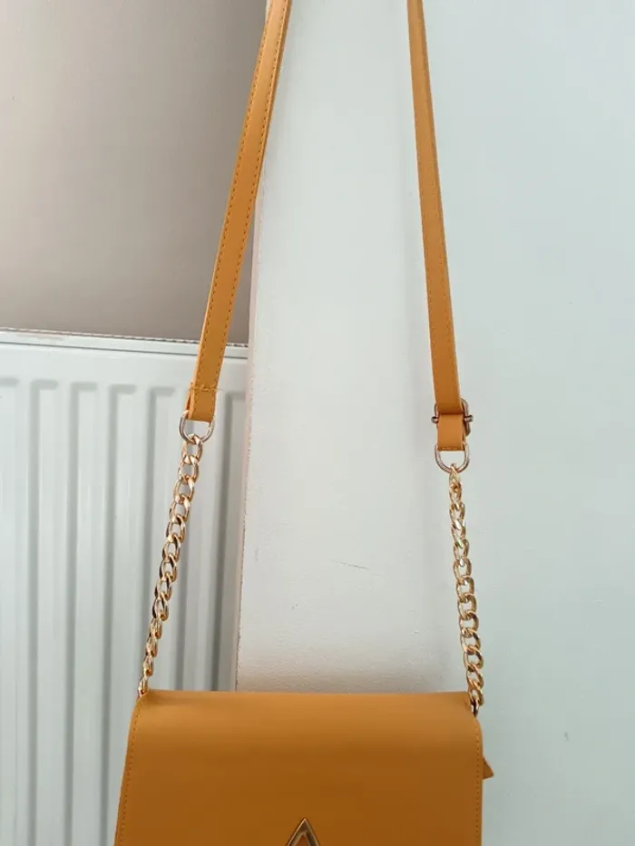 Sac à bandoulière jaune moutarde réglable - photo numéro 3