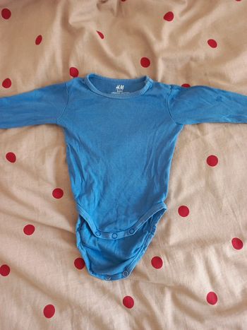 Body bleu manches longues 4/6 mois H et M