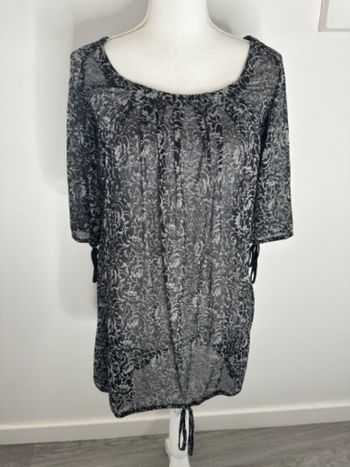 Tunique transparente à fleurs grise et noire Firetrap T36 S