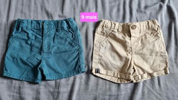 Lot 2 short 9 mois kiabi