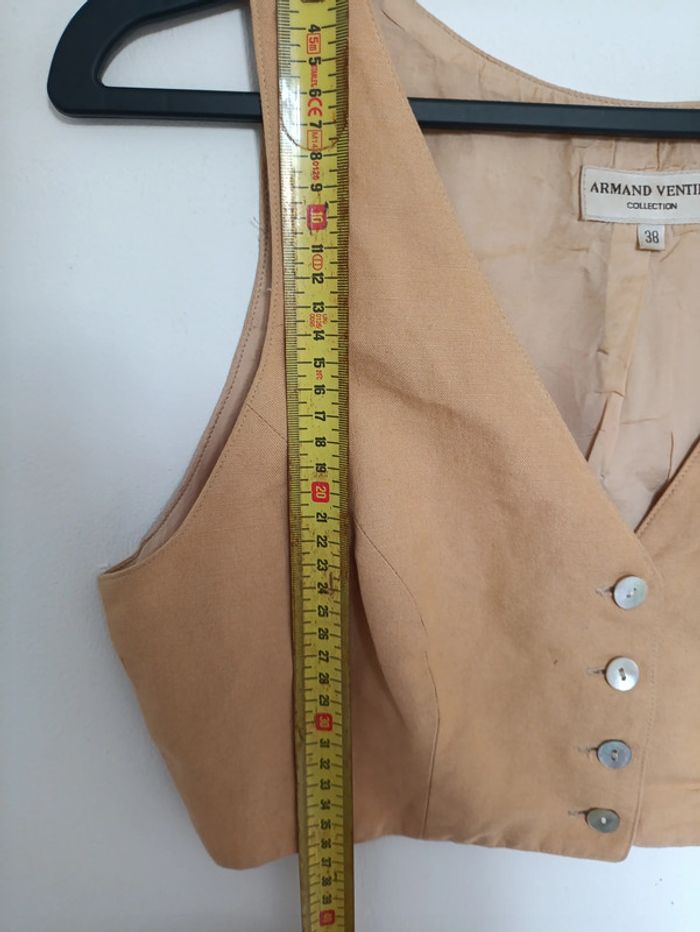 Top beige en lin Armand Ventilo Collection vintage old school pro - photo numéro 6