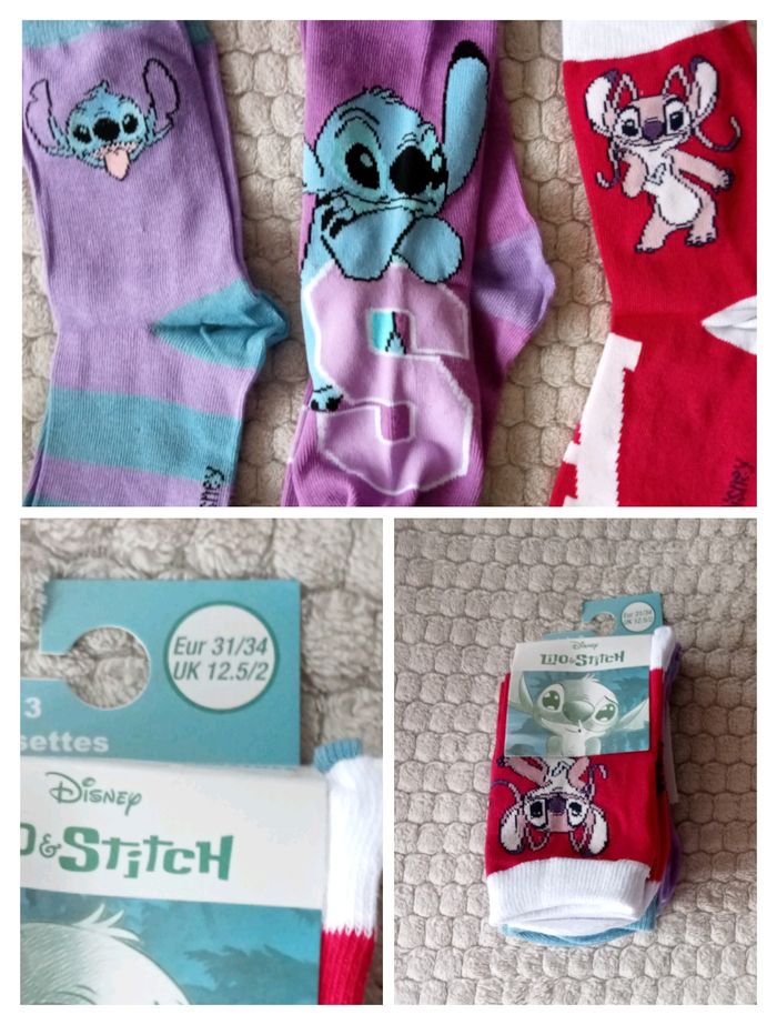 3 paires de chaussettes Stitch 31/34