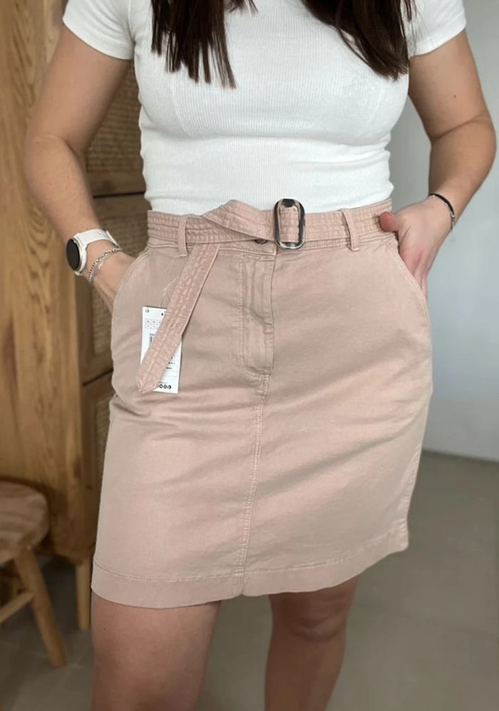 Jupe en jean vieux rose Gémo