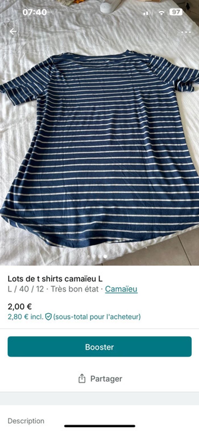 Lots de 2 t shirts ,2 pulls et 1 gilet en taille L - photo numéro 14