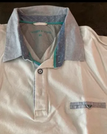 Polo blanc manches courtes Father & Sons