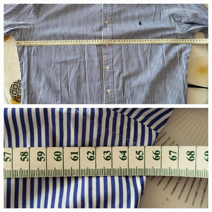 Ralph Lauren Chemise ML T2XL /TFr44/Big 2X-Rayures Bleu Roi &Blanc-Coupe Slim Fit-100%Coton - photo numéro 7