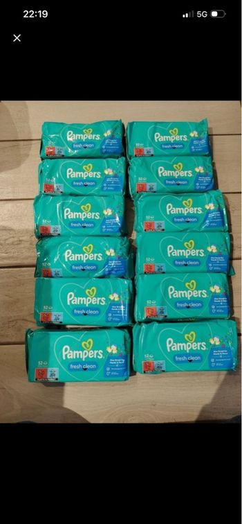 12 paquets lingette Pampers fresh clean 
