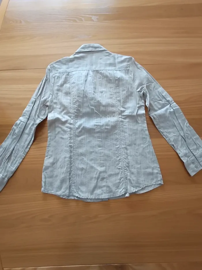 Chemise beige à rayures – Taille 38 - photo numéro 3