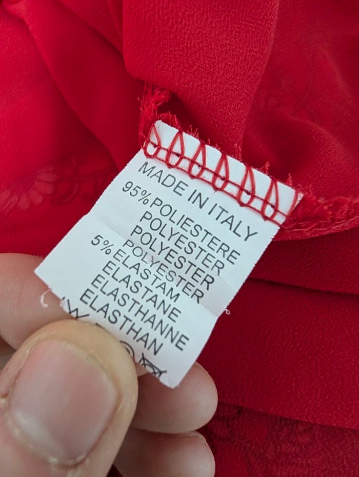 🌸 Femme 🌸 Haut / tunique rouge Made in Italy – Taille Unique (36 à 40) Très bon état - photo numéro 3