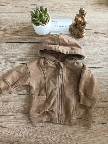 Gilet fermeture éclair avec capuche 3 mois gemo