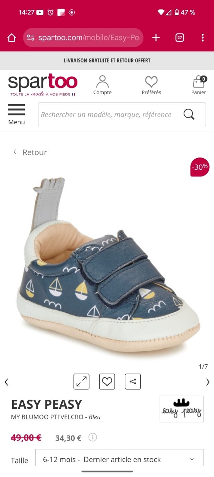 Chaussures ultra souples bébé 12/18 mois easy peasy - photo numéro 9