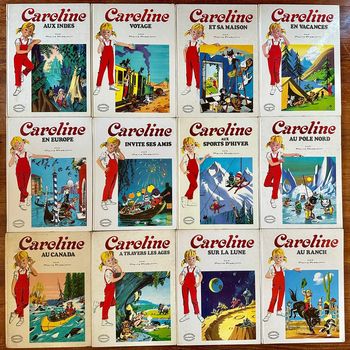 Lot de 12 Grands Albums Hachette Caroline livres bd Pierre Probst anciens collection