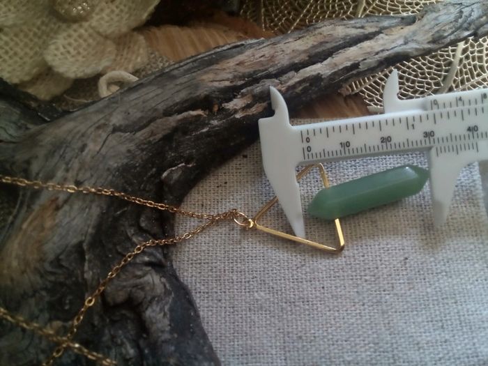 Collier pointe de pierre en aventurine naturelle - photo numéro 2