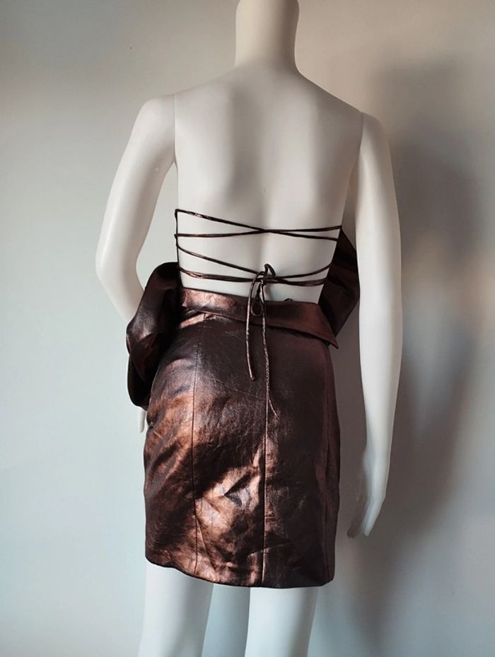 Robe de soirée/cocktail Zara taille XS métallisée - photo numéro 4