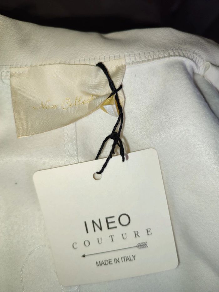 Veste simili cuir beige et strass - photo numéro 7