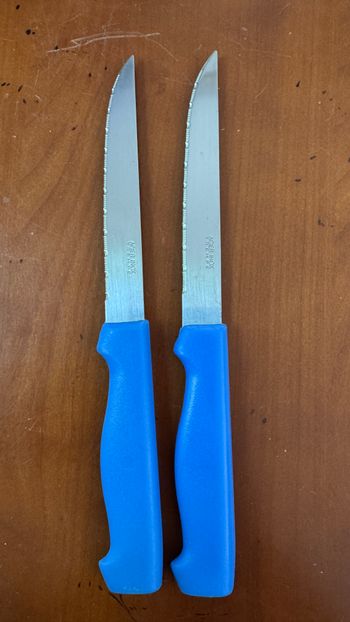 Ensemble deux couteaux bleu