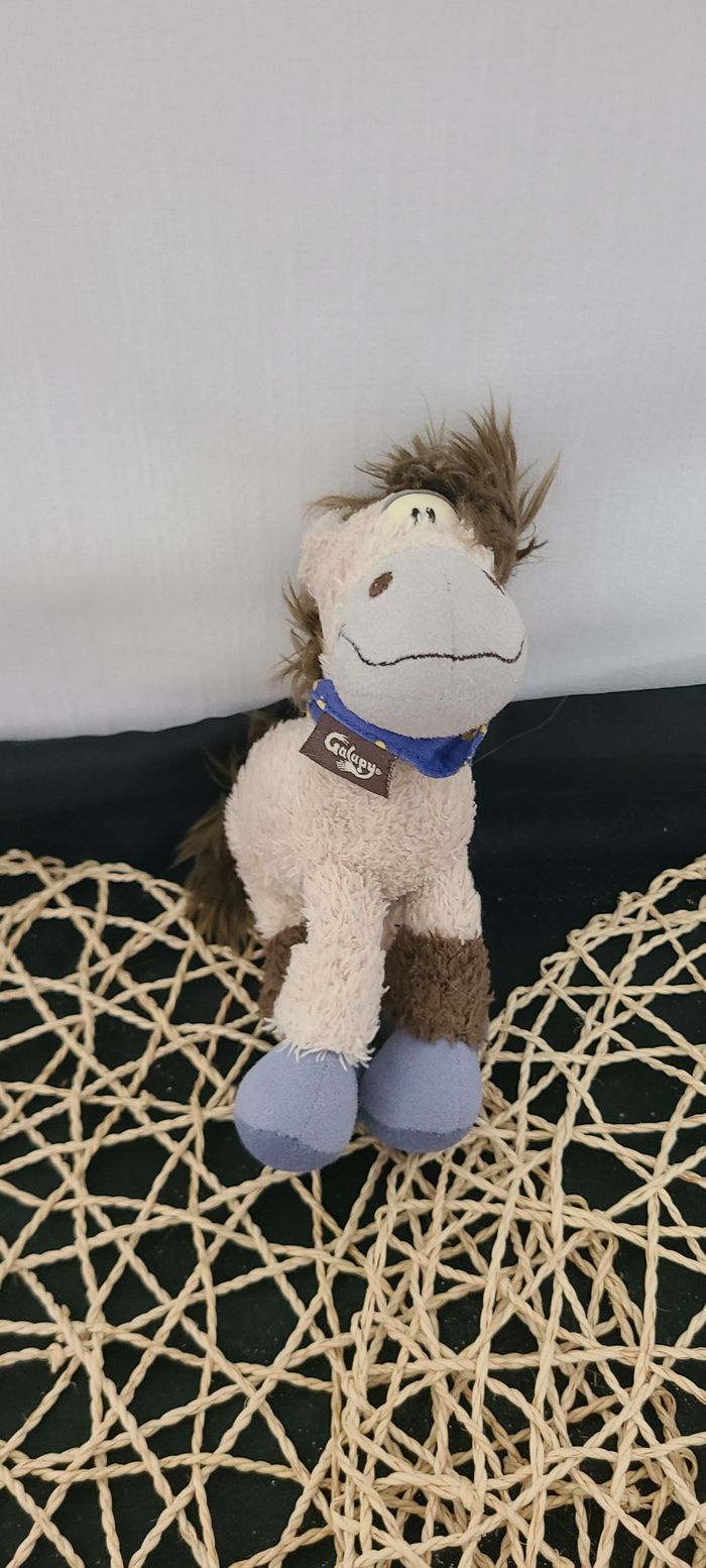 Doudou cheval Galupy foulard bleu fleurs DIDDL - photo numéro 5