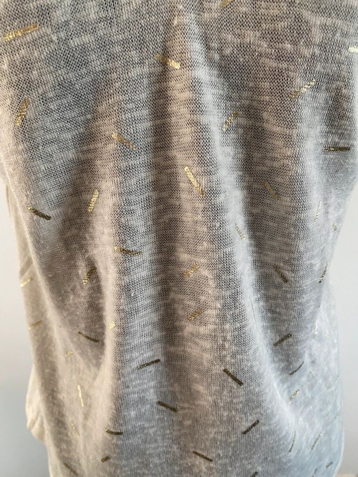 Tee shirt maille fine Only crème et doré taille S - photo numéro 4