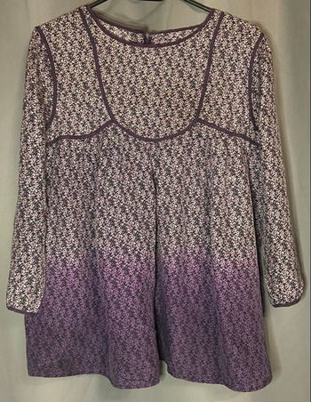 Haut fleuri et multicolore manches 3/4