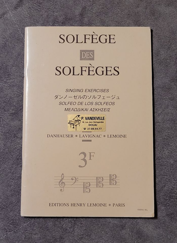 Solfège des Solfèges 3 F Sans Accompagnement Lavignac Albert