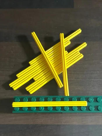 10 Lego Technic, Axle 9L ref 60485 Yellow