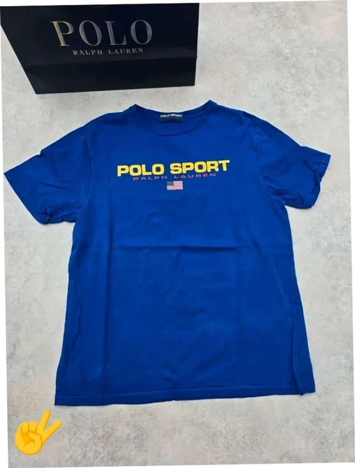 T-shirt Ralph Lauren S coupe col rond bleu Homme Men tee21b - photo numéro 3