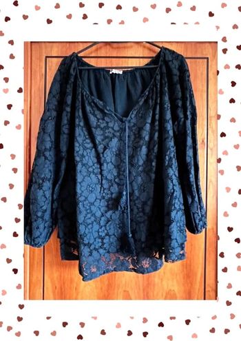 Tunique noire dentelle Made in Italy taille unique