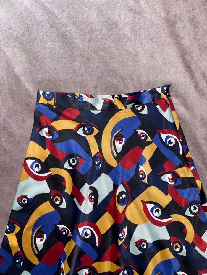 Jupe Monki imprimé abstrait coloré – coupe longue fluide taille 36 - photo numéro 6