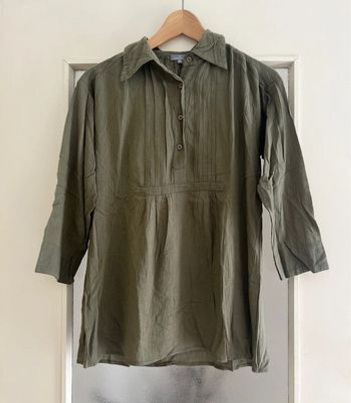 Chemise coton Naf Naf kaki - photo numéro 2