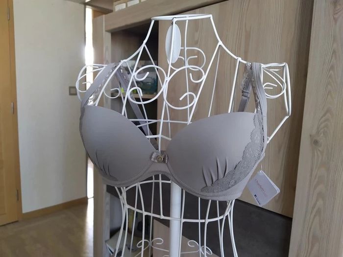 Ensemble neuf soutien gorge et culotte lingerie gris Charlott'Lingerie - photo numéro 2