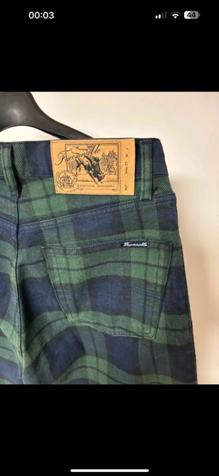 Jean Façonnable neuf à carreaux - Taille 27 - photo numéro 9