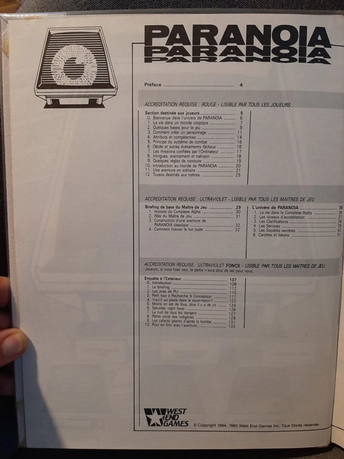 Livre de jeu de role Paranoia - nouvelle édition de 1989 - photo numéro 5
