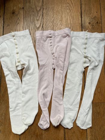 Lot 3 collants cachemire crème et rose Calzedonia 6-12mois