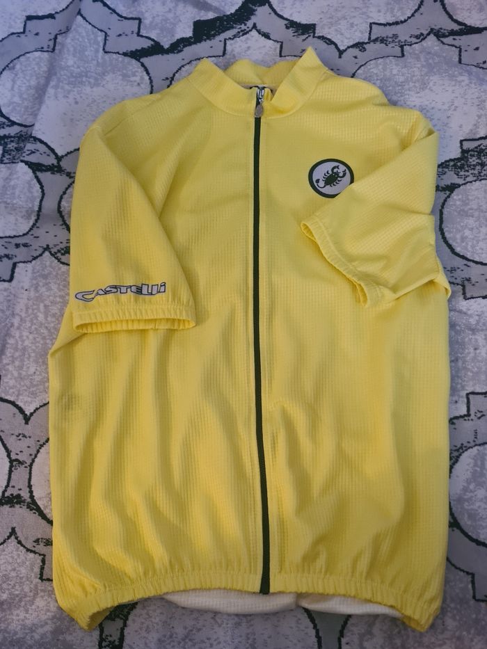 Maillot de cyclisme Castelli jaune – Taille XXL – Made in Italy - photo numéro 3