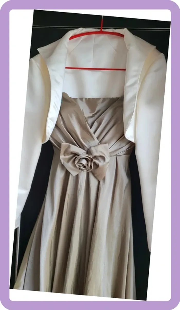 Robe de cocktail dos nu, bustier avec Boléro - photo numéro 2