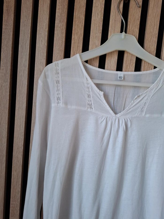 Haut blouse blanche Captain Tortue T 12 ans - photo numéro 4