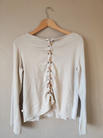 Pull fin Only couleur beige/crème taille L avec dos entrelacé