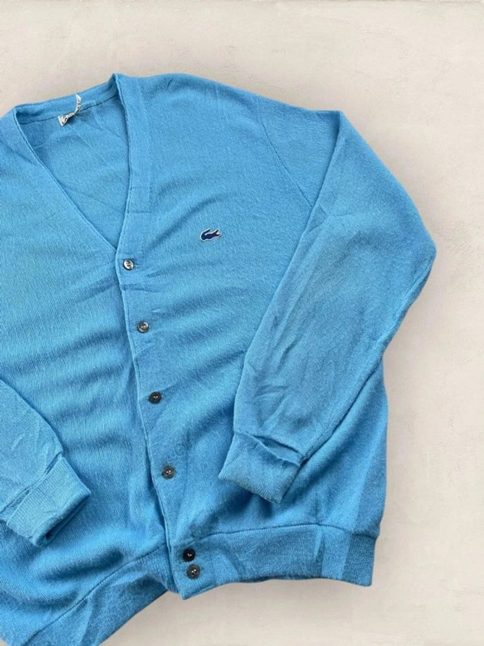 Cardigan Lacoste bleu claire, Lacoste vintage Izod XL (2390) - photo numéro 3