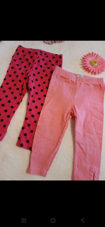 Lot de 2 leggings bébé taille 12 mois