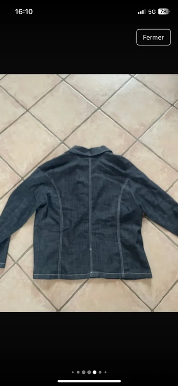Magnifique blazer en jeans en 48 excellent état de chez Blanche Porte - photo numéro 9