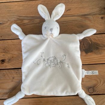 Doudou lapin plat kaloo crème perle