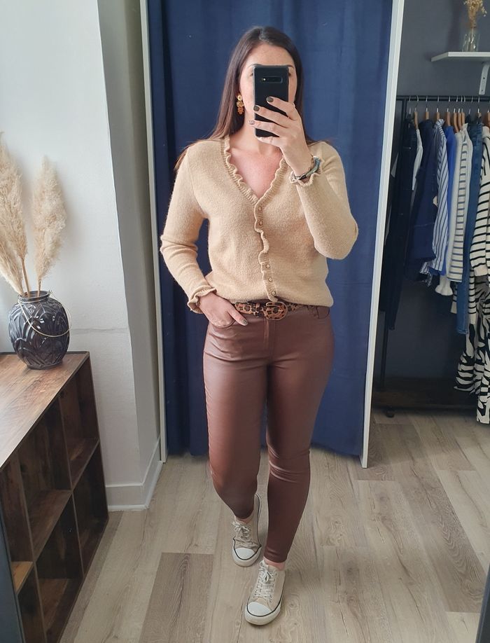 Pantalon simili cuir Séville camel Taille 36 - photo numéro 5